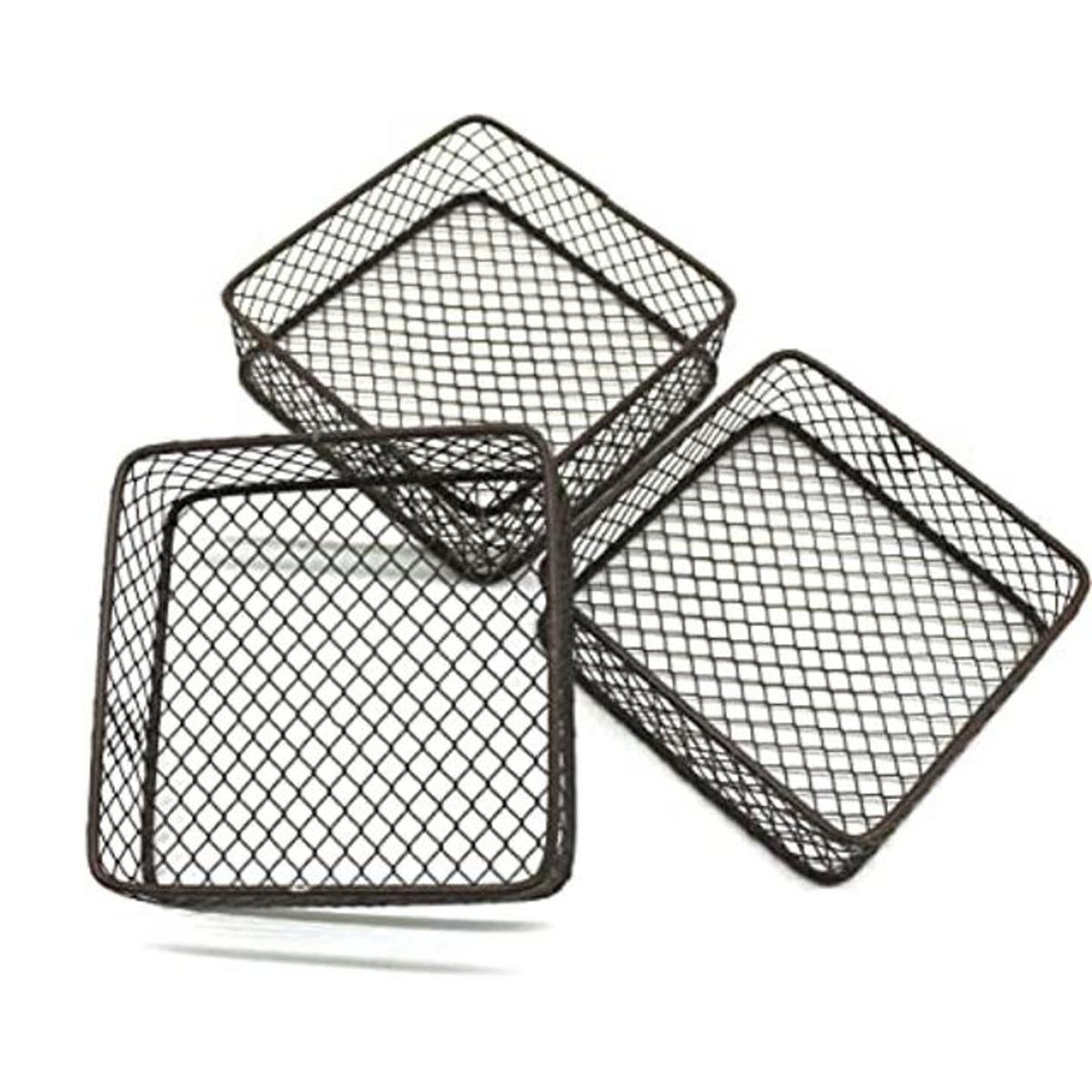 CVHOMEDECO. Mini cestas de almacenamiento de alambre de