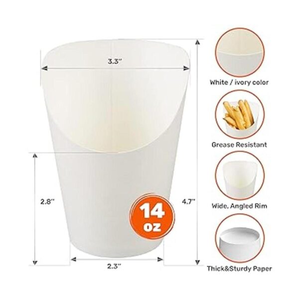 CUSINIUM Tazas francesas blancas de 14 onzas paquete de_2
