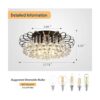 CVKASH Lámpara de araña floral de cristal de 4 luces_2