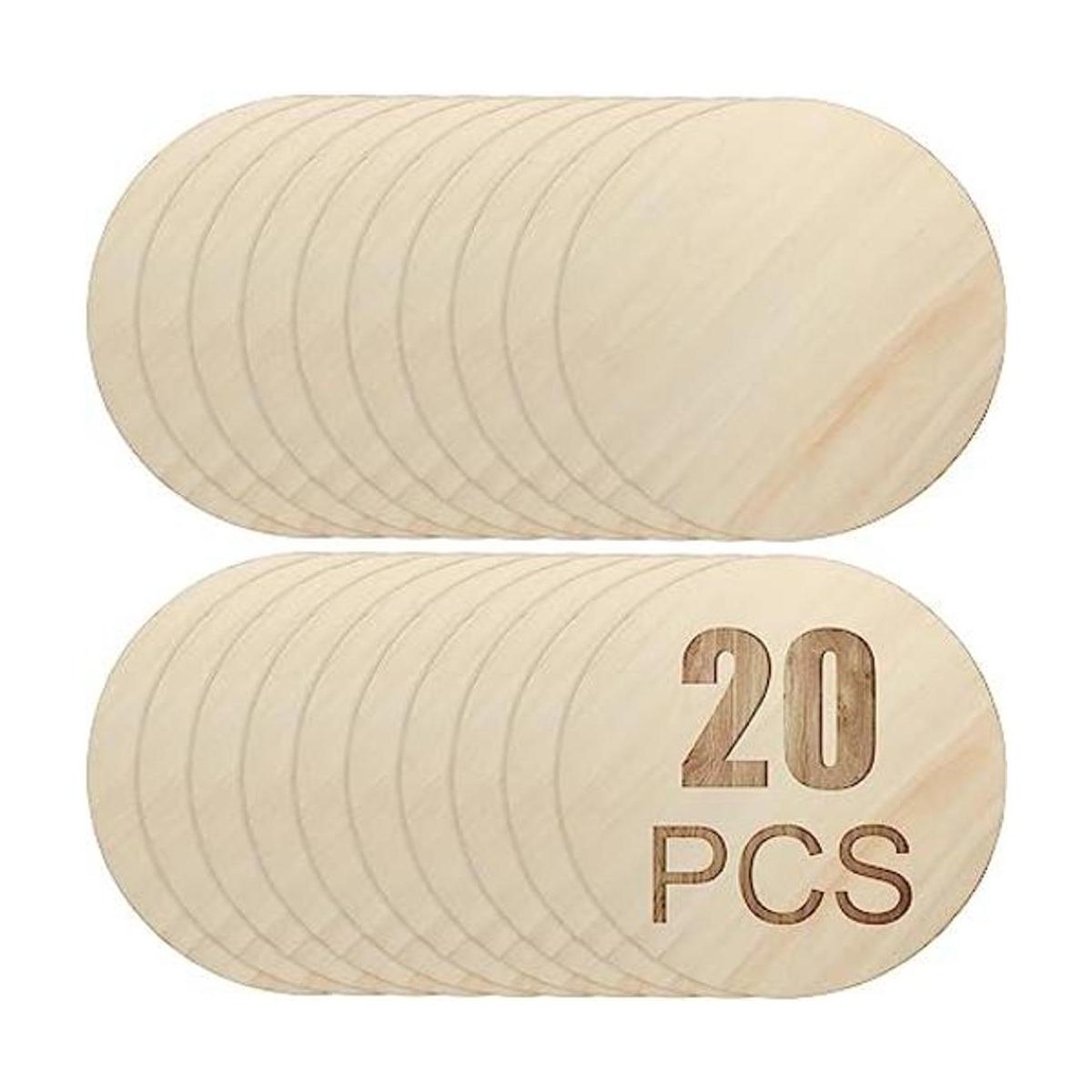 CYEAH 20 círculos redondos de madera para manualidades