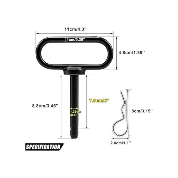 CZC AUTO Pasador de enganche para cortacésped de 12 x 3
