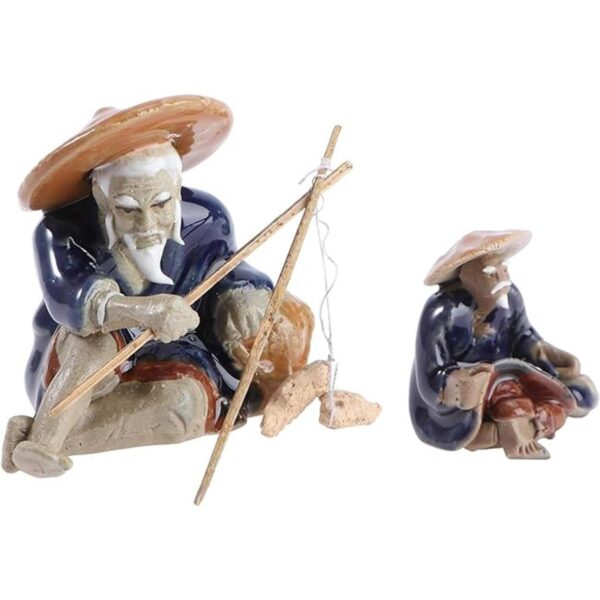 Cabilock Mini estatua de pescador de hadas de jardín de