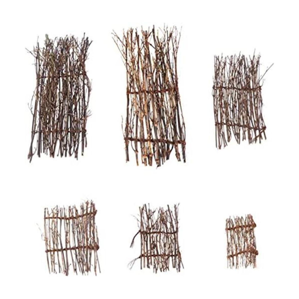 Cabilock 6 piezas decoración japonesa de bambú mini valla