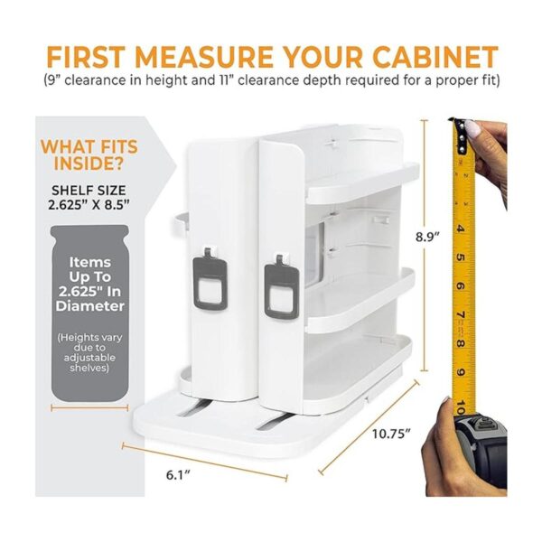 Cabinet Caddy SNAP blanco Organizador de especias_5
