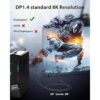 Cable DisplayPort 1.4 Stouchi 8K 6.6FT DP Cable 32.4Gbps_2