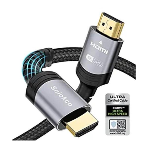 Cable HDMI 2.1 8K de 6.6 pies certificado Sniokco 48Gbps_1