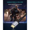Cable HDMI 2.1 8K de 6.6 pies certificado Sniokco 48Gbps_3