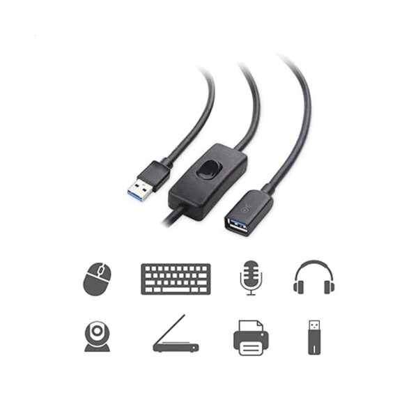 Cable Matters Cable de extensión USB 3.0 con interruptor