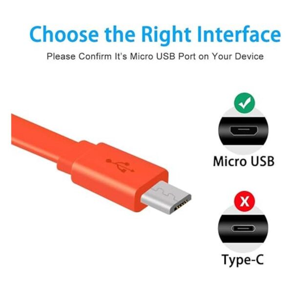 Cable Micro USB de repuesto de carga plana compatible con
