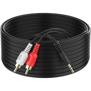 Cable RCA de 0.138 in a 30 pies Abireiv TRS macho a 2RCA_1
