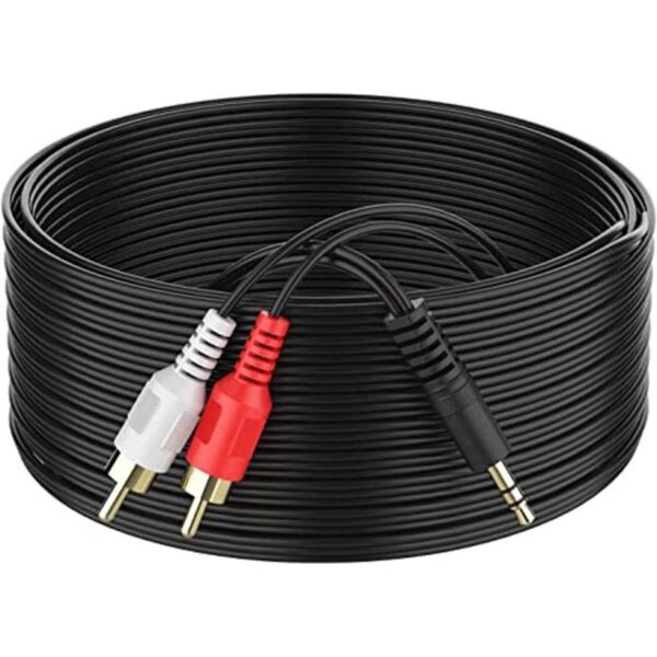 Cable RCA de 0.138 in a 30 pies Abireiv TRS macho a 2RCA_1