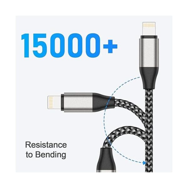 Cable USB C a Lightning para iPhone paquete de 2 cables_3