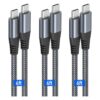 Cable USB C a USB C de 6 pies 60 W paquete de 3 cables_1