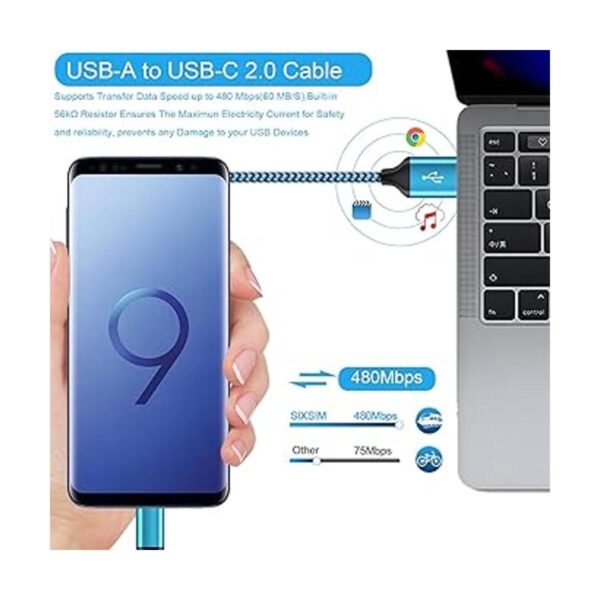 Cable USB C de 3 pies paquete de 5 cables USB A a tipo C_4