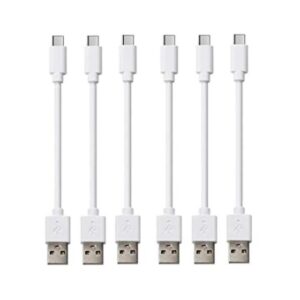 Cable USB tipo C corto blanco 6 unidades 1 pie cable_1
