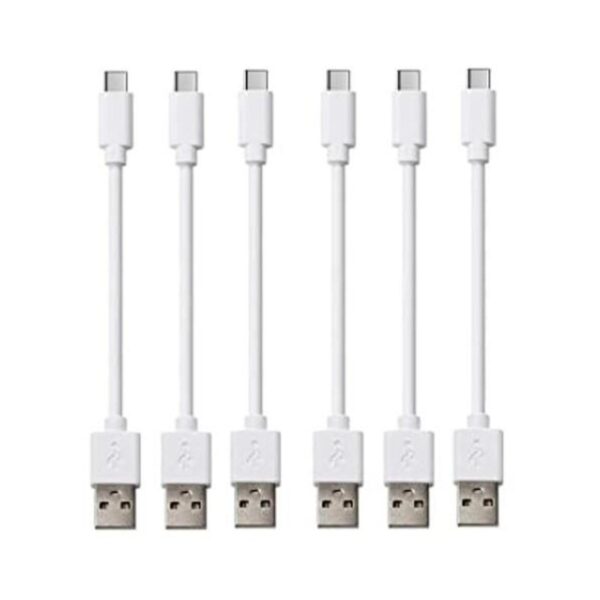 Cable USB tipo C corto blanco 6 unidades 1 pie cable_1