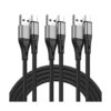 Cable USB tipo C de carga rápida paquete de 3 pies de_1