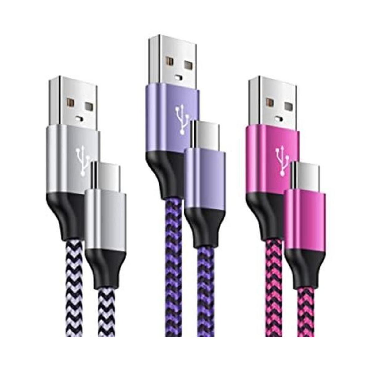 Cable USB tipo C cable de carga rápida C paquete de 3