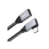 Cable alargador USB C macho a hembra de ángulo recto de 90_1