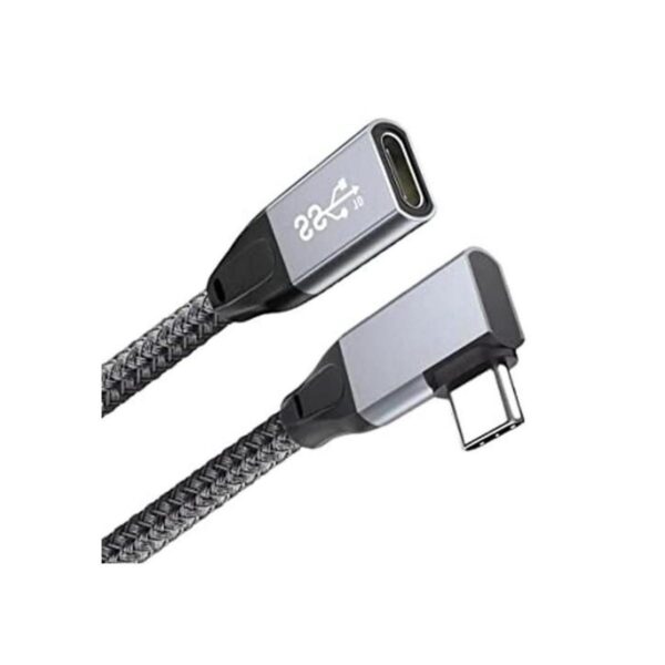 Cable alargador USB C macho a hembra de ángulo recto de 90_1