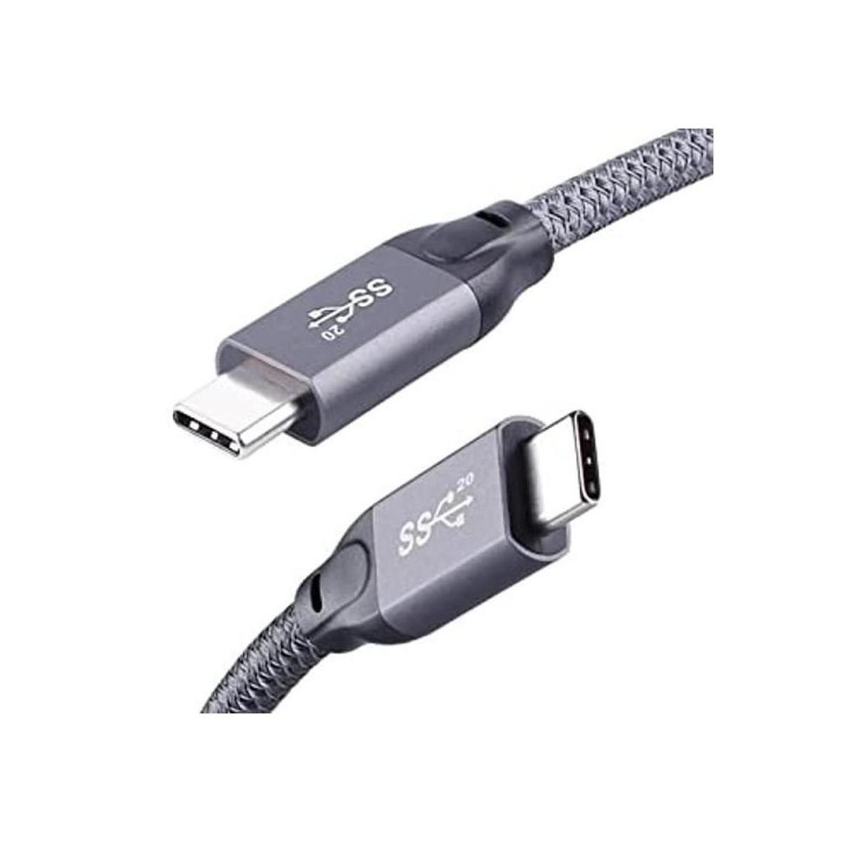 Cable corto USB C a USB C de 1.65 pies QCEs de 20 Gbps