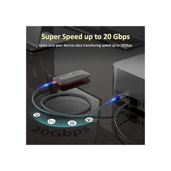 Cable corto USB C a USB C de 1.65 pies QCEs de 20 Gbps_2