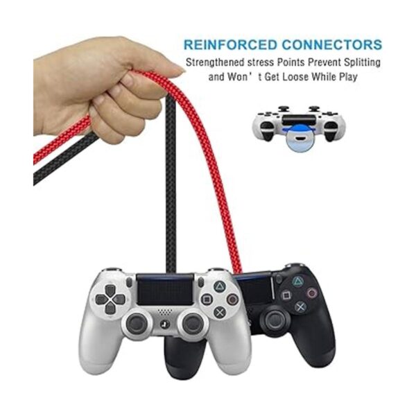 Cable de carga PS4 de 5.9 ft para cable de mando Xbox One_3