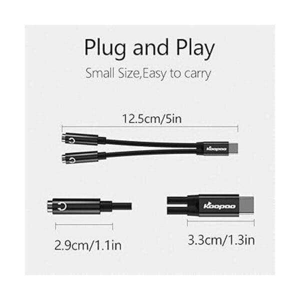 Cable de audio auxiliar USB C a 0.138 in Koopao tipo C a_6