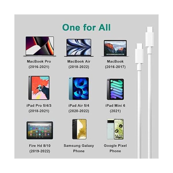 Cable de carga USB C a USB C de 10 pies cable compatible_4