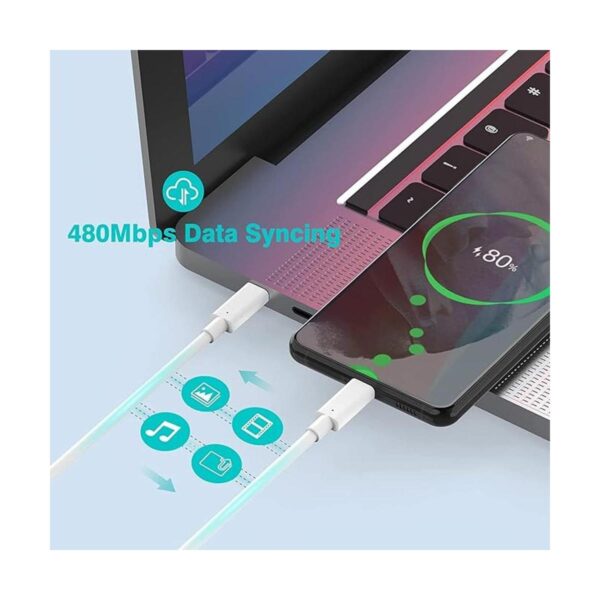 Cable de carga USB C a C de 10 pies 100 W5 A cable