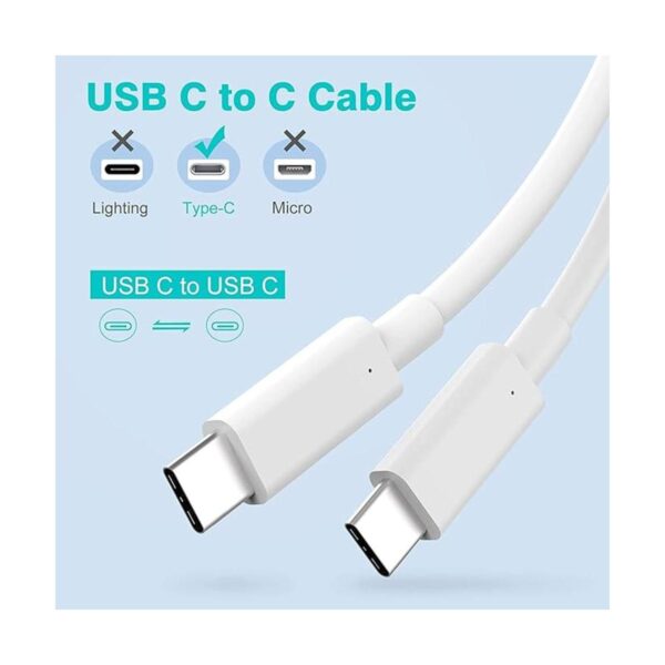Cable de carga USB C a C de 10 pies 100 W5 A cable