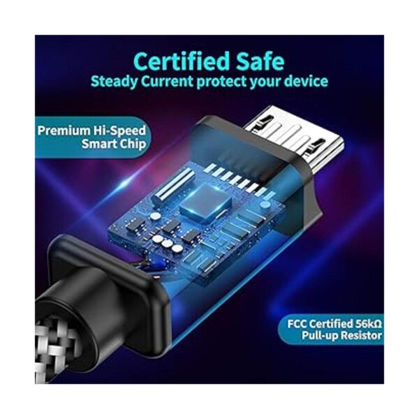 Cable de carga largo PS4 2 unidades de nailon trenzado_4