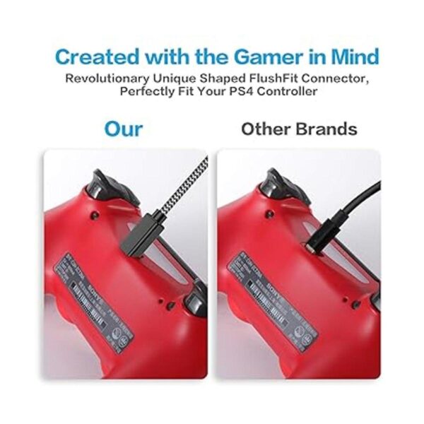 Cable de carga largo PS4 2 unidades de nailon trenzado_2