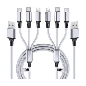 Cable de carga múltiple 10 pies paquete de 2 cables de_1