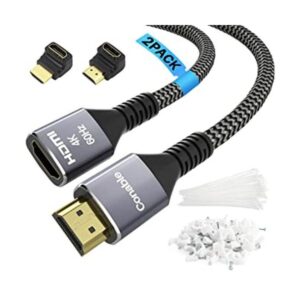 Cable de extensión HDMI corto 4K de 2 pies paquete de 2_1