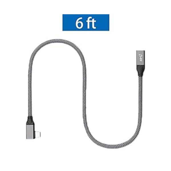 Cable de extensión USB C de 90 grados 6.6 pies de largo_3