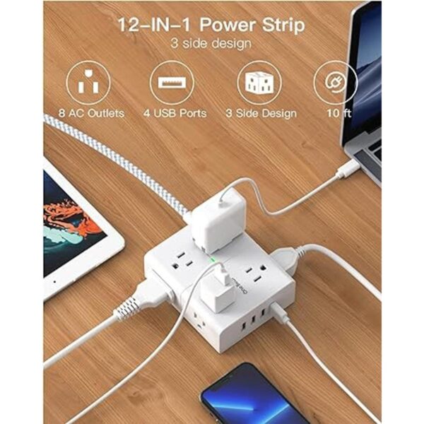 Cable de extensión de 10 pies regleta protectora de_3
