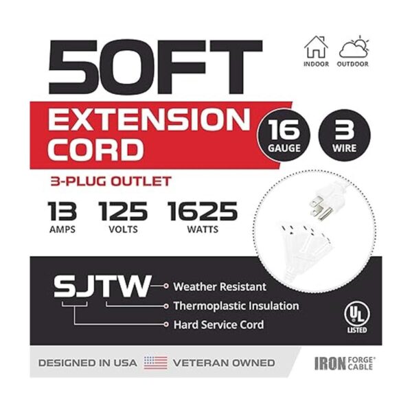 Cable de extensión para exteriores de 50 pies con 3 tomas_2