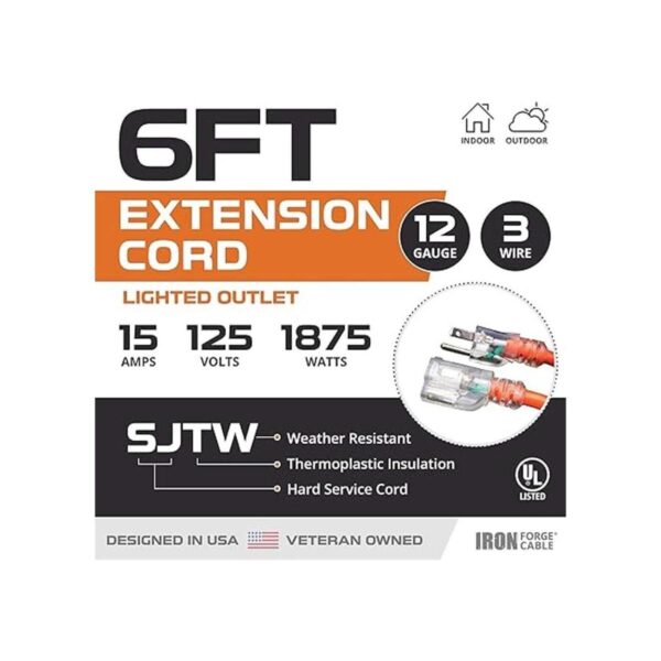 Cable de extensión iluminado para exteriores de 6 pies_2