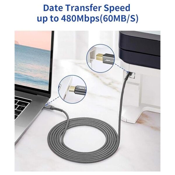 Cable de impresora USB B a USB C de 10 pies JSAUX USB C a