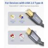 Cable de impresora USB B a USB C de 10 pies JSAUX USB C a