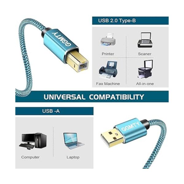 Cable de impresora GGMTY de 15 pies cable de impresora