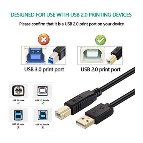 Cable de impresora NC XQIN de 25 pies cable USB para_3