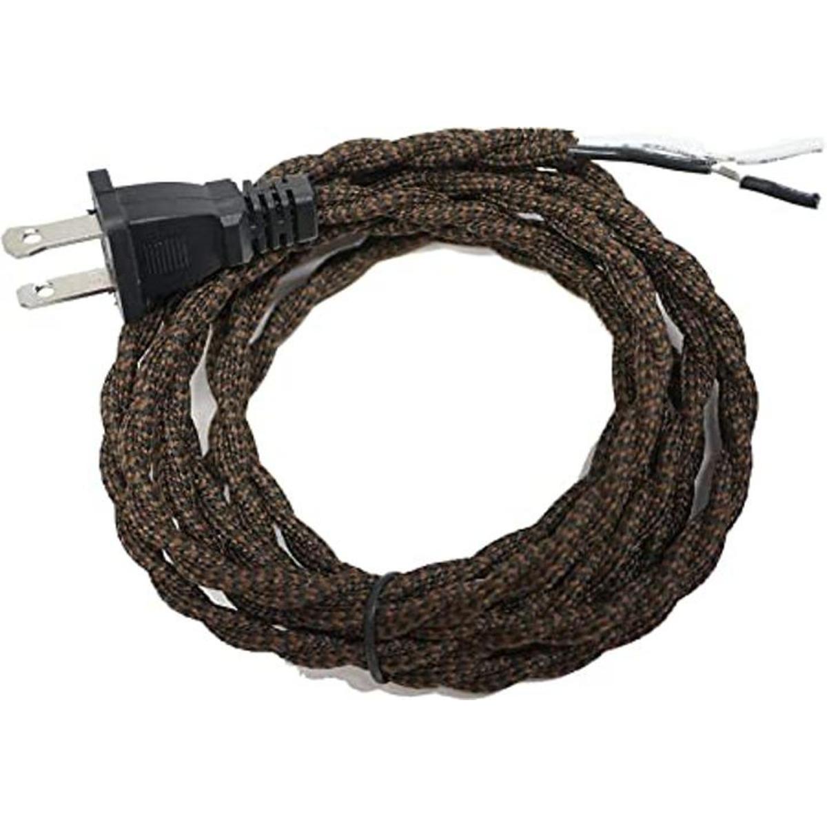 Cable de lámpara eléctrica de rayón trenzado de 12 pies