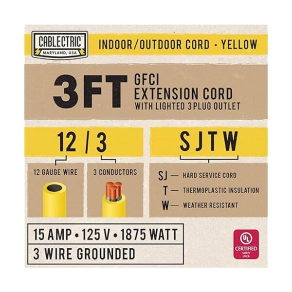 Cablectric Cable de extensión GFCI para exteriores de 3_2