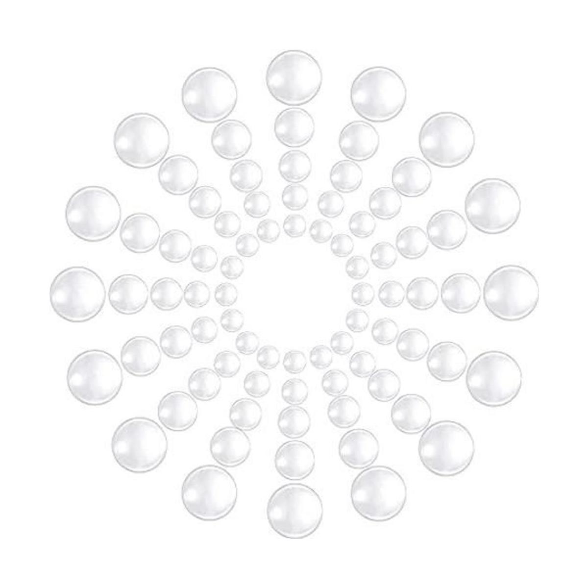 Cabujón de cristal redondo transparente con parte trasera