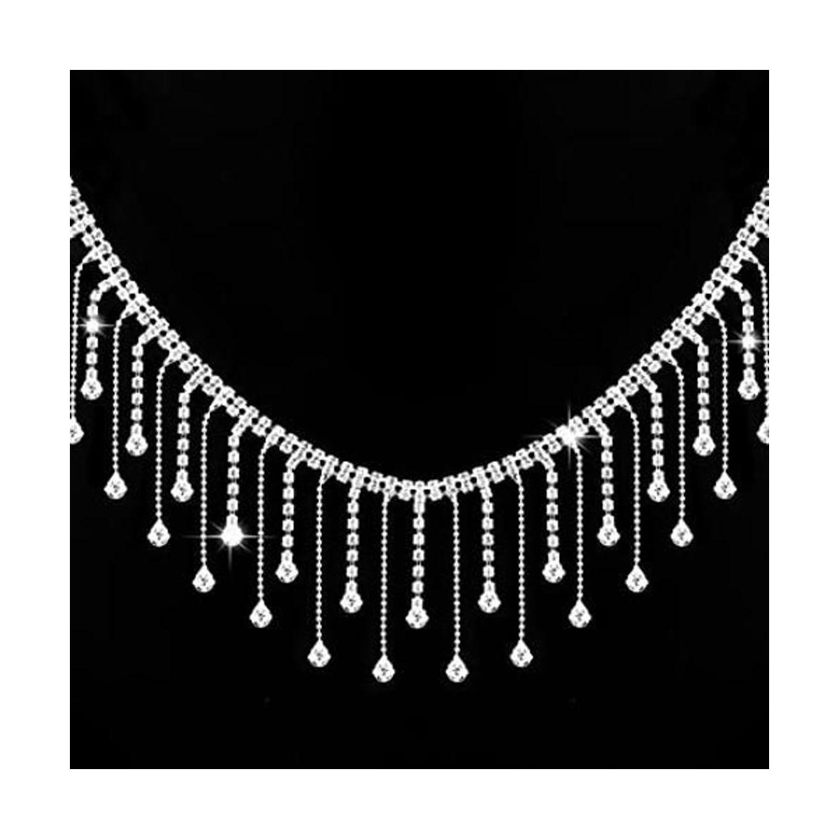Cadena de borla de cinta de diamantes de imitación de 2
