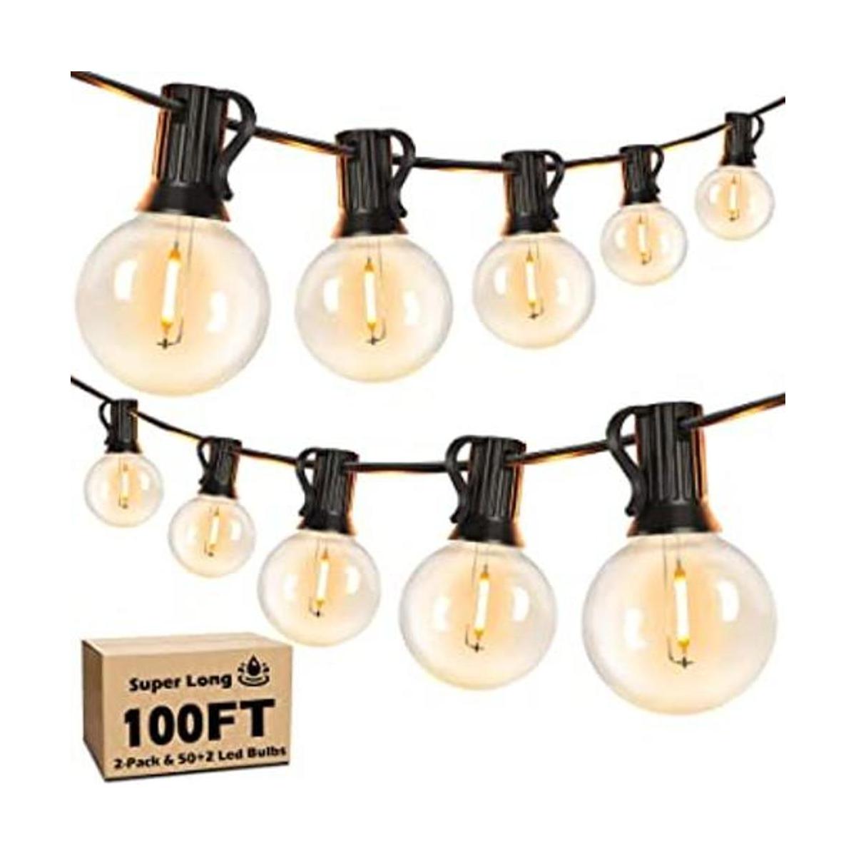 Cadena de luces LED de 100 pies para exteriores globo