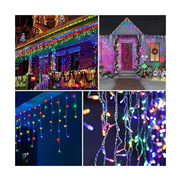 Cadena de luces LED de carámbano de 32.8 pies 8 modos de_2