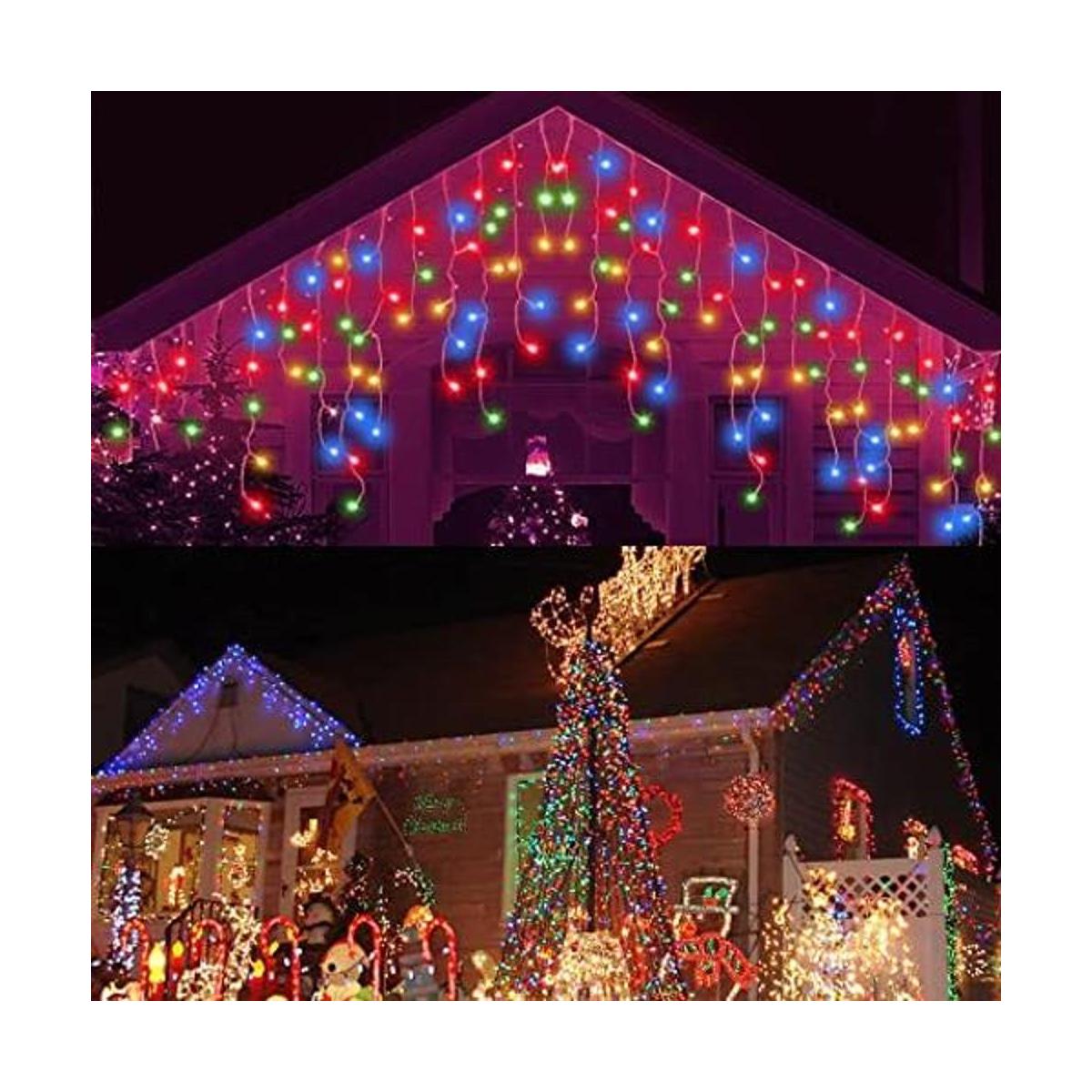 Cadena de luces LED de carámbano de 32.8 pies 8 modos de